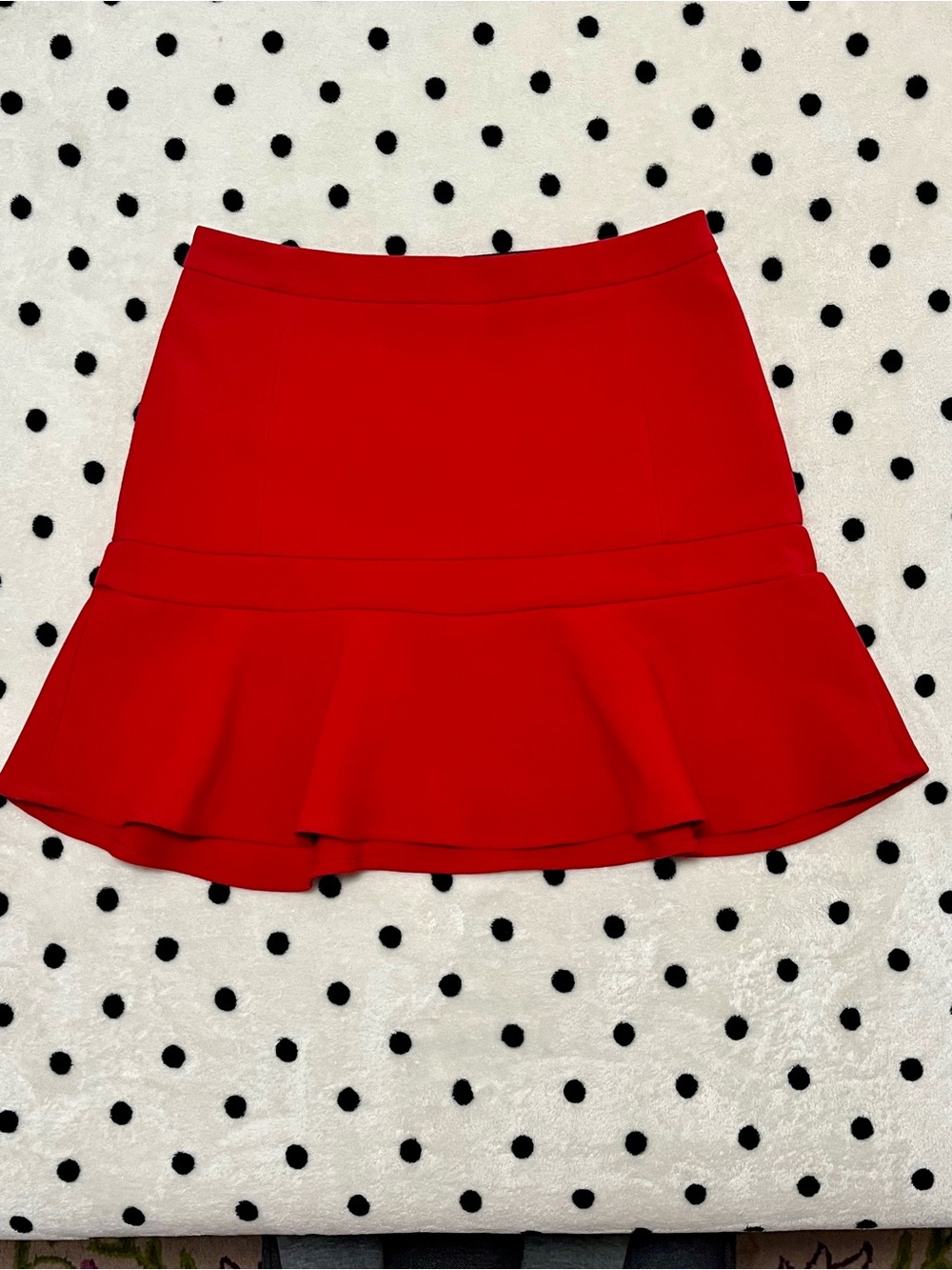 Express Red Peplum Flounce Hem Mini Skirt Size 4